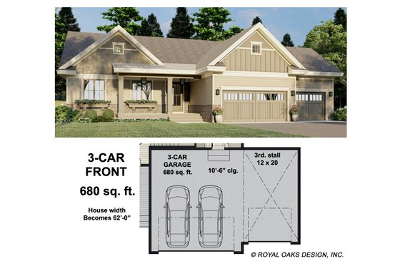Floor Plan - Other Floor for Ranch House Plan #51-1210 - 3 bed, 2 bath
