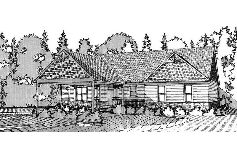Home Plan - Exterior - Rear Elevation for Craftsman House Plan #63-372 - 4 bed, 3 bath