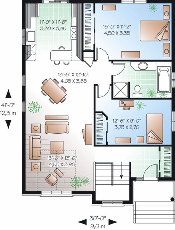 House Blueprint - Traditional Floor Plan - Main Floor Plan #23-795