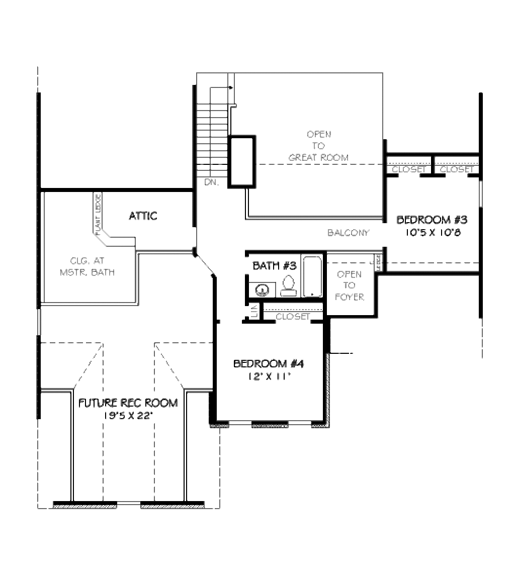 Traditional Style House Plan - 4 Beds 3 Baths 2376 Sq/Ft Plan #424-48 ...