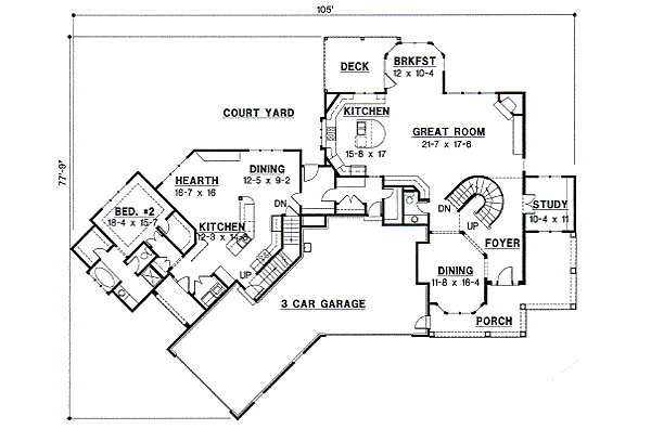 Traditional Floor Plan - Main Floor Plan #67-626