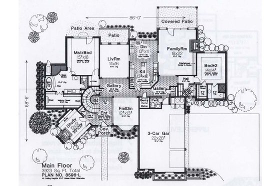 Floor Plan - Main Floor for Colonial House Plan #310-948 - 4 bed, 3.5 bath