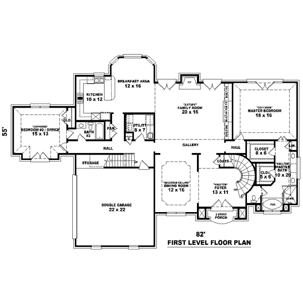 European Floor Plan - Main Floor Plan #81-1603