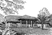 Mediterranean Style House Plan - 4 Beds 2 Baths 2153 Sq/Ft Plan #417-203 