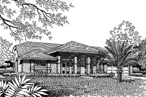 Mediterranean Exterior - Front Elevation Plan #417-203