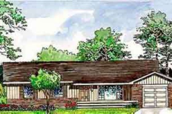 Exterior - Front Elevation for Ranch House Plan #116-144 - 4 bed, 1 bath