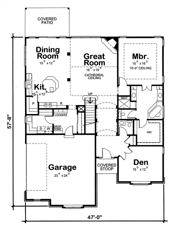 Architectural House Design - Craftsman Floor Plan - Main Floor Plan #20-2243