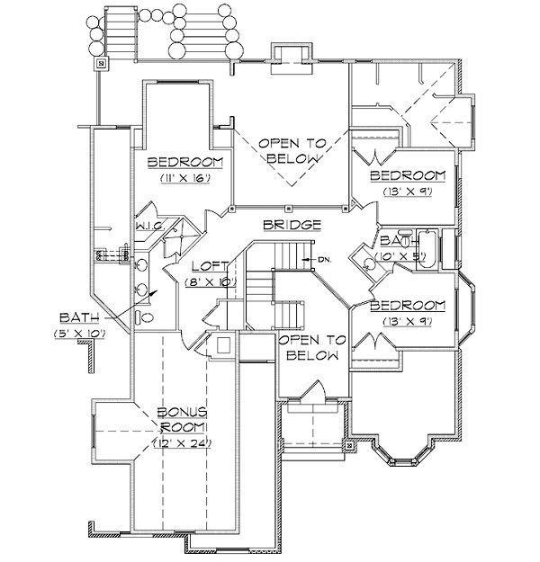 Dream House Plan - European Floor Plan - Upper Floor Plan #5-391