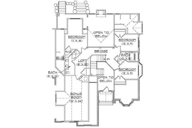 Dream House Plan - Floor Plan - Upper Floor for European House Plan #5-391 - 6 bed, 4.5 bath