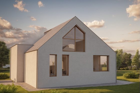 Exterior - Rear Elevation 2 for Modern House Plan #542-13 - 3 bed, 2 bath