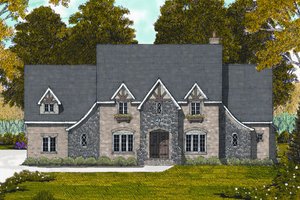 Tudor Exterior - Front Elevation Plan #413-811