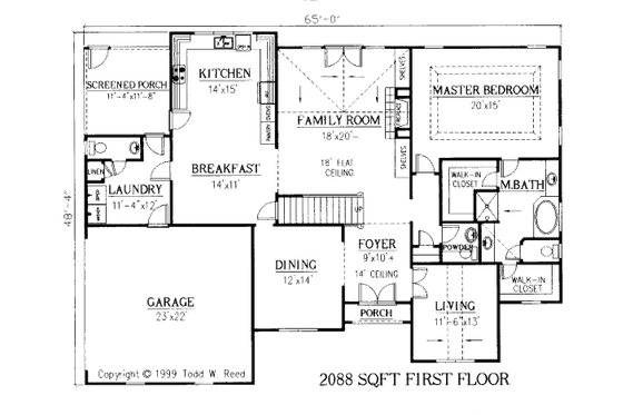 Floor Plan - Main Floor for European House Plan #437-36 - 3 bed, 3 bath