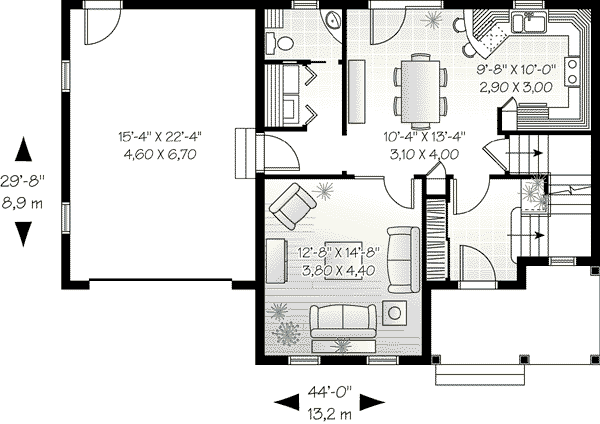 Architectural House Design - Country Floor Plan - Main Floor Plan #23-581