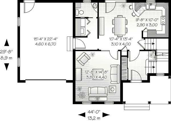 House Design - Country Floor Plan - Main Floor Plan #23-581