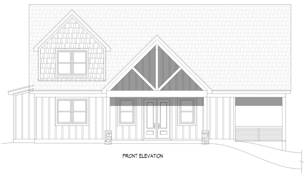Exterior - Front Elevation 7 for Country House Plan #932-1445 - 3 bed, 2.5 bath