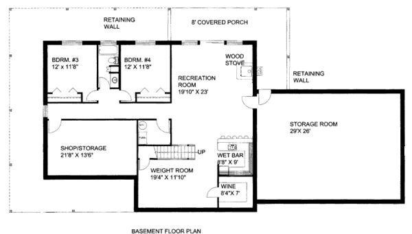 Bungalow Floor Plan - Lower Floor Plan #117-629