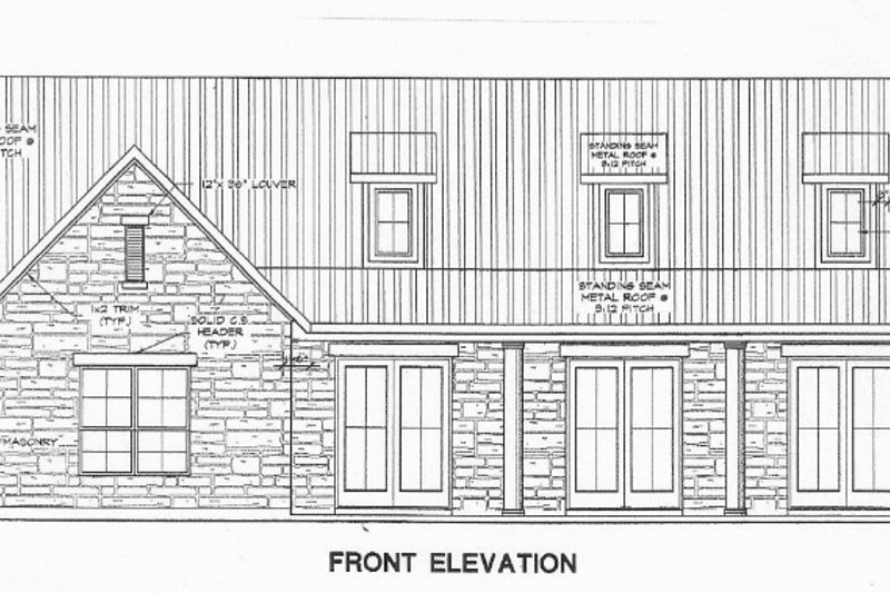 House Blueprint - Exterior - Front Elevation 3 for Country House Plan #472-11 - 2 bed, 2 bath