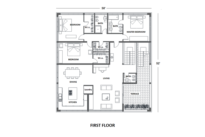 Dream House Plan - Floor Plan - Main Floor for Modern House Plan #542-17 - 3 bed, 3 bath