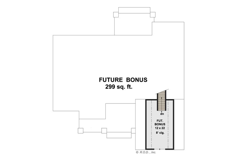 House Blueprint - Floor Plan - Other Floor for Farmhouse House Plan #51-1228 - 3 bed, 2 bath