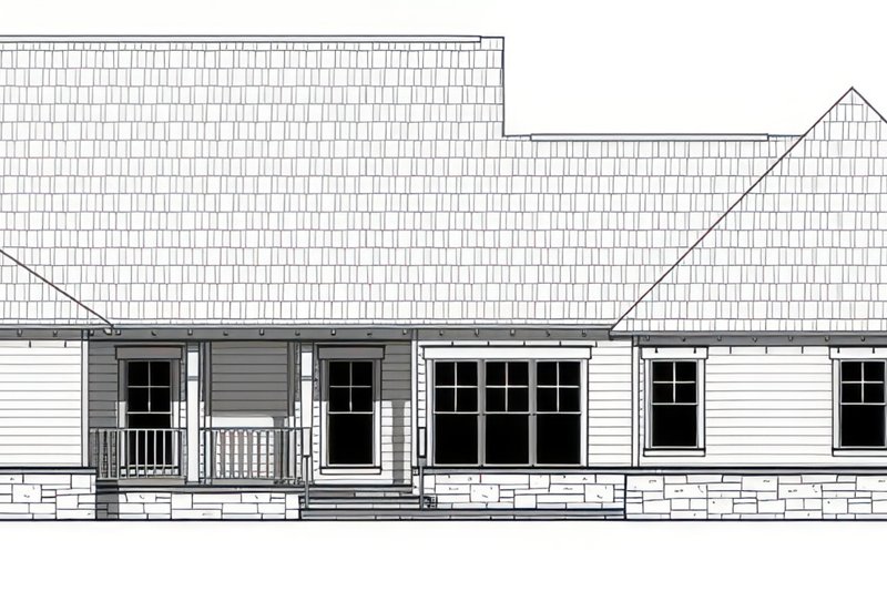 Dream House Plan - Exterior - Rear Elevation for Ranch House Plan #21-667 - 4 bed, 2.5 bath