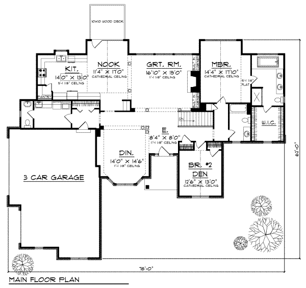 Traditional Floor Plan - Main Floor Plan #70-656