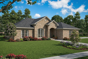 Exterior - Front Elevation 3 for European House Plan #17-2140 - 3 bed, 2 bath