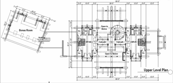 Log Floor Plan - Upper Floor Plan #451-3