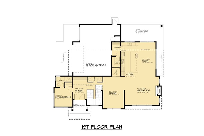 House Design - Floor Plan - Main Floor for Contemporary House Plan #1066-261 - 5 bed, 5.5 bath