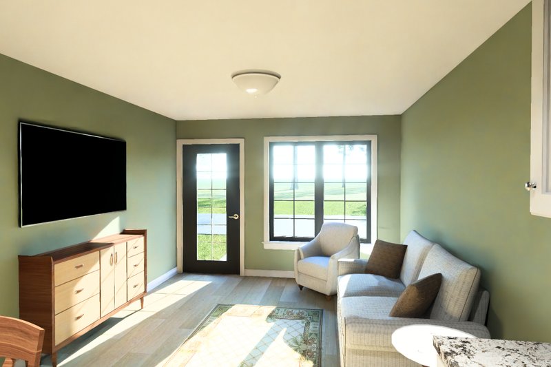 Architectural House Design - Interior - Family Room 1 for Cottage House Plan #513-2427 - 1 bed, 1 bath