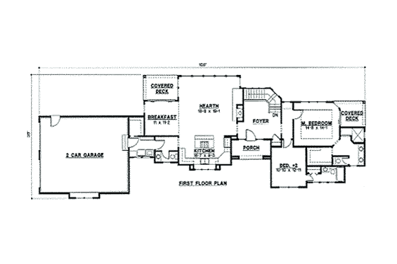 Floor Plan - Main Floor for Traditional House Plan #67-815 - 4 bed, 3 bath