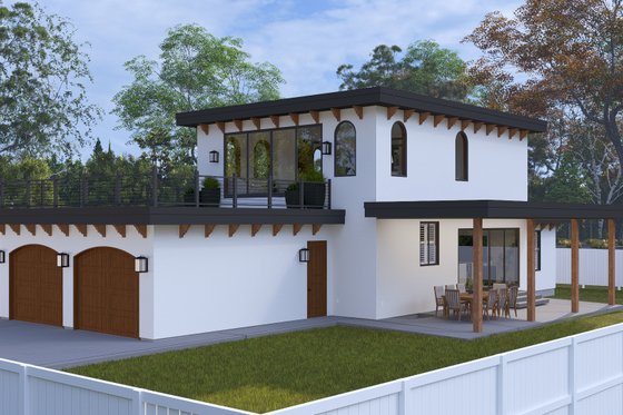 Exterior - Rear Elevation for Mediterranean House Plan #1060-420 - 3 bed, 2.5 bath
