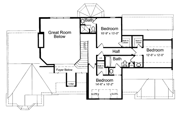 Country Floor Plan - Upper Floor Plan #46-428