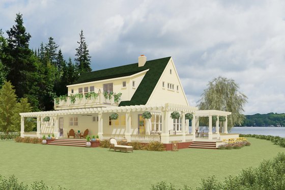 Exterior - Front Elevation for Country House Plan #917-12 - 3 bed, 3 bath