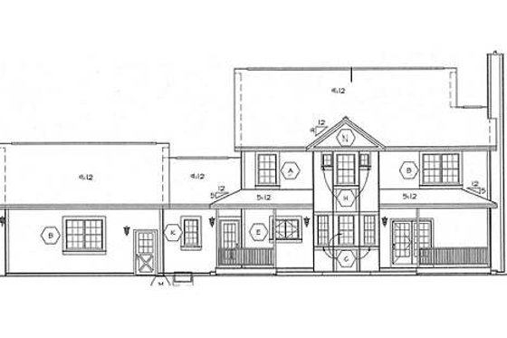 Exterior - Rear Elevation for Victorian House Plan #312-616 - 4 bed, 2.5 bath