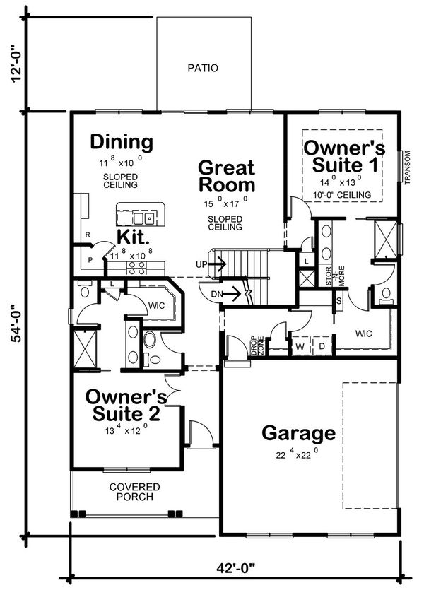 House Blueprint - Farmhouse Floor Plan - Main Floor Plan #20-2411