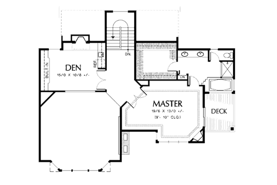 Floor Plan - Upper Floor for Prairie House Plan #48-402 - 3 bed, 2 bath