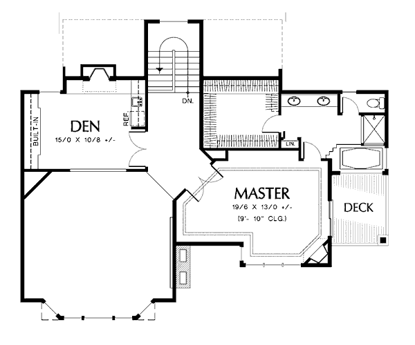 Architectural House Design - Prairie Floor Plan - Upper Floor Plan #48-402