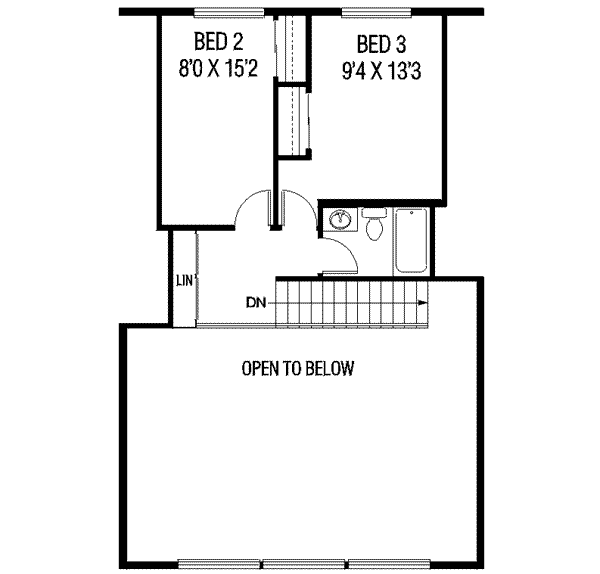 Modern Floor Plan - Upper Floor Plan #60-336