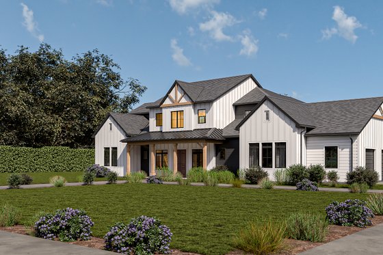 Exterior - Front Elevation 3 for Farmhouse House Plan #1112-10 - 5 bed, 4 bath