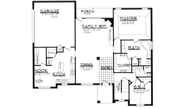 Architectural House Design - Traditional Floor Plan - Main Floor Plan #62-116