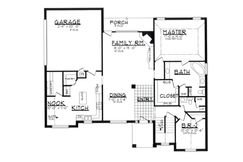 Dream House Plan - Floor Plan - Main Floor for Traditional House Plan #62-116 - 4 bed, 3 bath