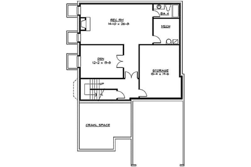 Home Plan - Floor Plan - Lower Floor for Craftsman House Plan #132-131 - 4 bed, 4.5 bath