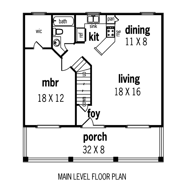 Home Plan - Cottage Floor Plan - Main Floor Plan #45-354