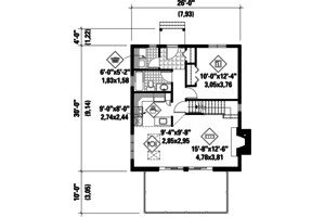 Floor Plan - Main Floor for Cabin House Plan #25-4311 - 3 bed, 1 bath