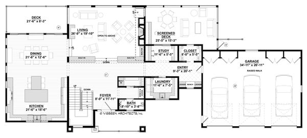 Contemporary Floor Plan - Main Floor Plan #928-315