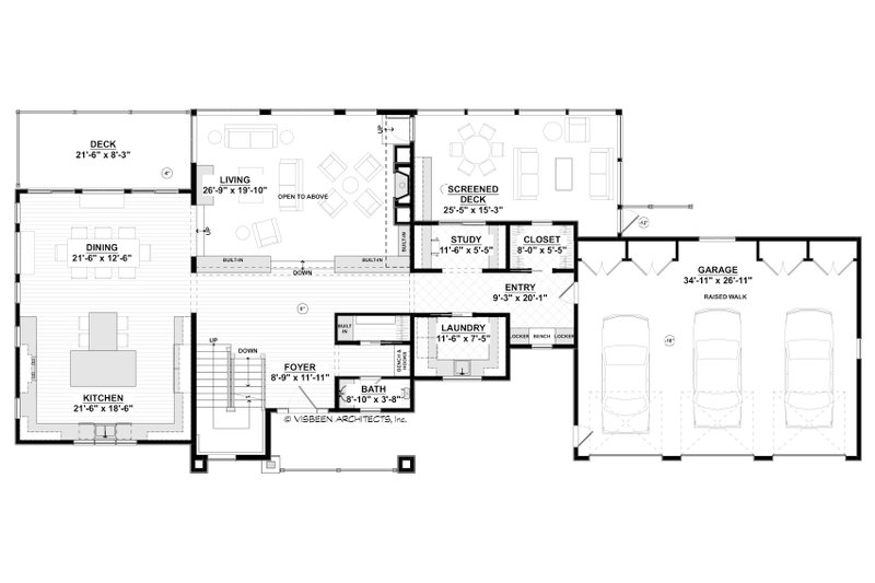 Architectural House Design - Floor Plan - Main Floor for Contemporary House Plan #928-315 - 3 bed, 3.5 bath