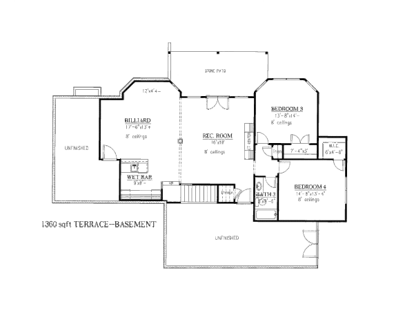 House Plan Design - Country Floor Plan - Lower Floor Plan #437-40