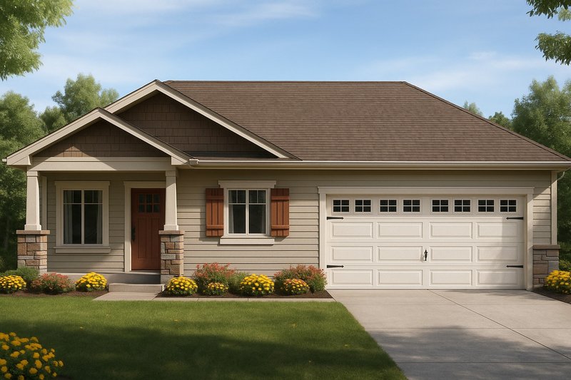 Architectural House Design - Craftsman Exterior - Front Elevation Plan #112-298