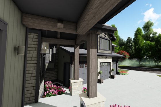 Exterior - Front Elevation 4 for Farmhouse House Plan #1069-21 - 2 bed, 2.5 bath