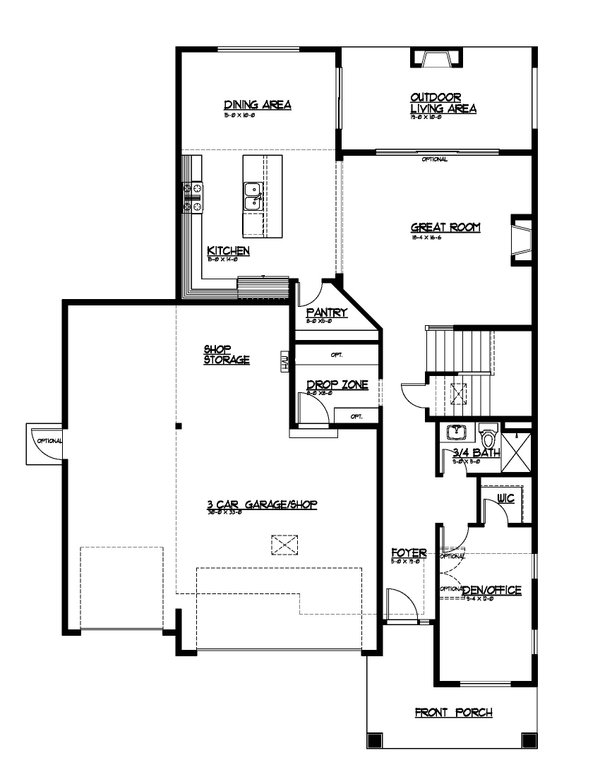 Architectural House Design - Farmhouse Floor Plan - Main Floor Plan #569-88
